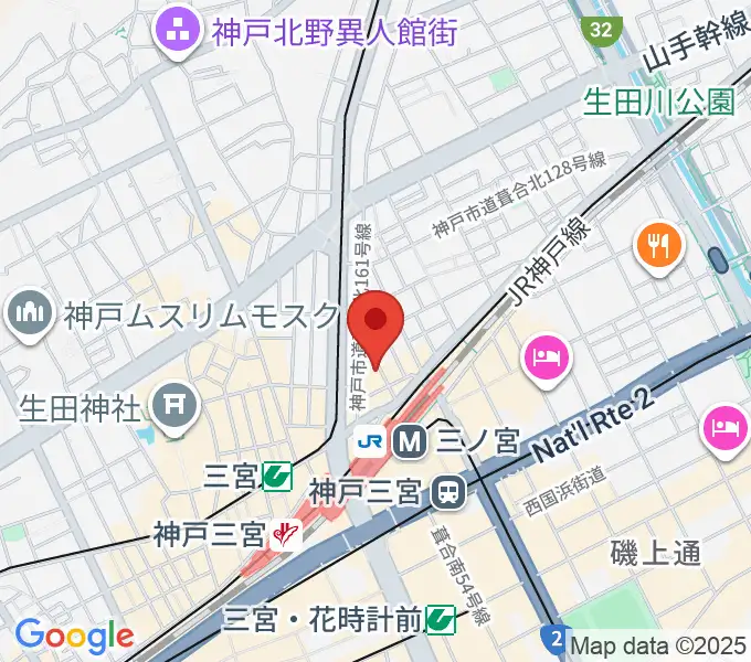 シアーミュージック 三宮校の地図