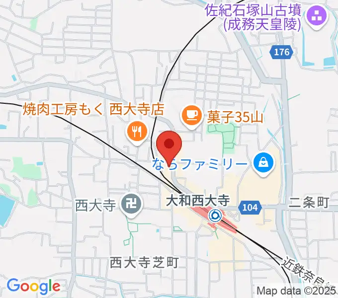 シアーミュージック 奈良校の地図