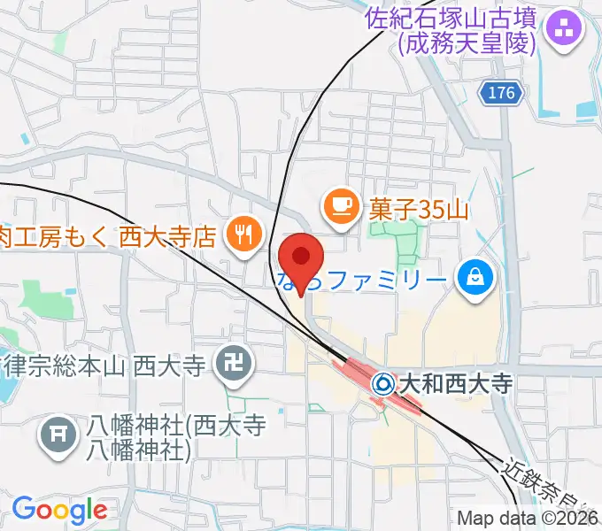 シアーミュージック 奈良校の地図