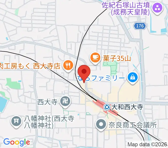 シアーミュージック 奈良校の地図