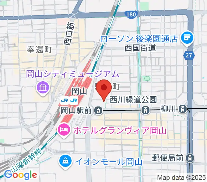 シアーミュージック 岡山校の地図