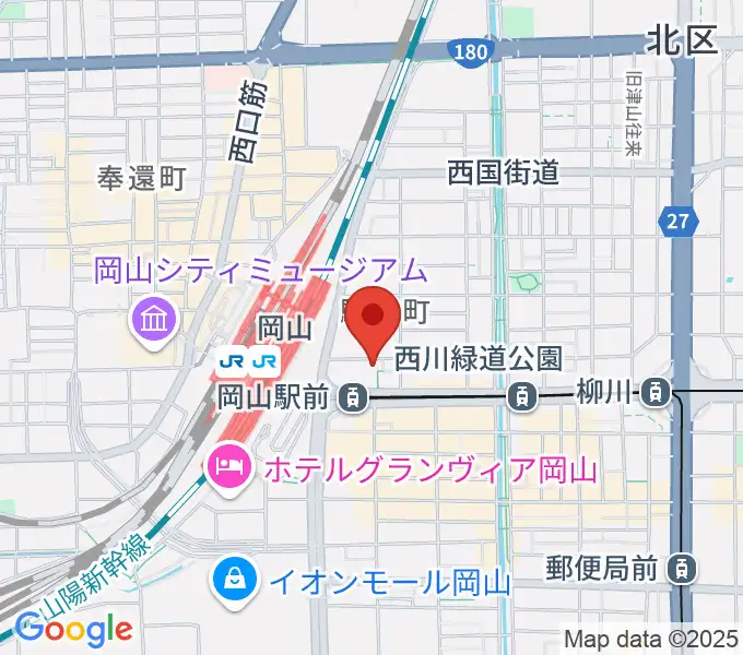 シアーミュージック 岡山校の地図