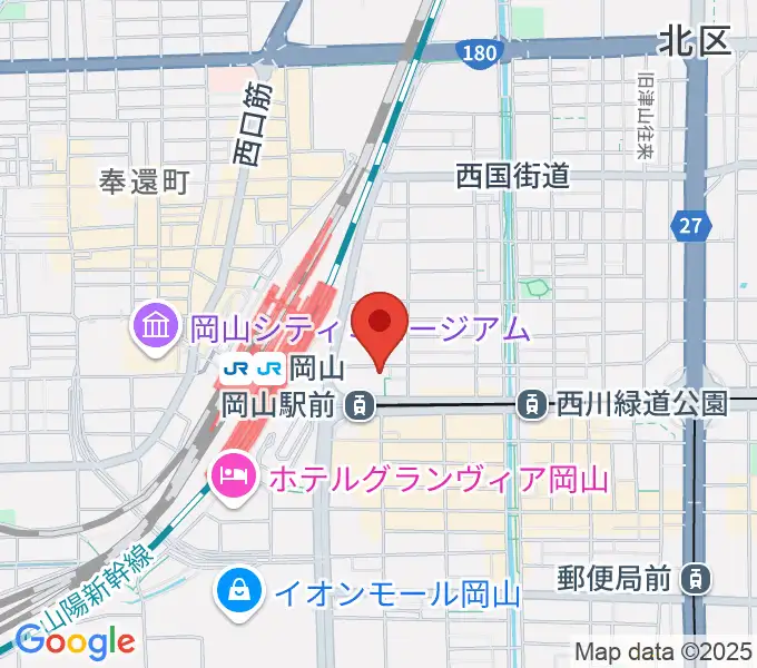 シアーミュージック 岡山校の地図