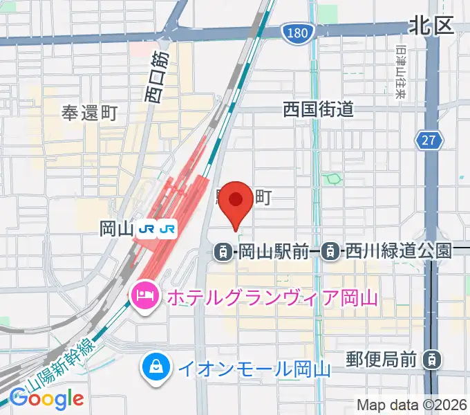 シアーミュージック 岡山校の地図