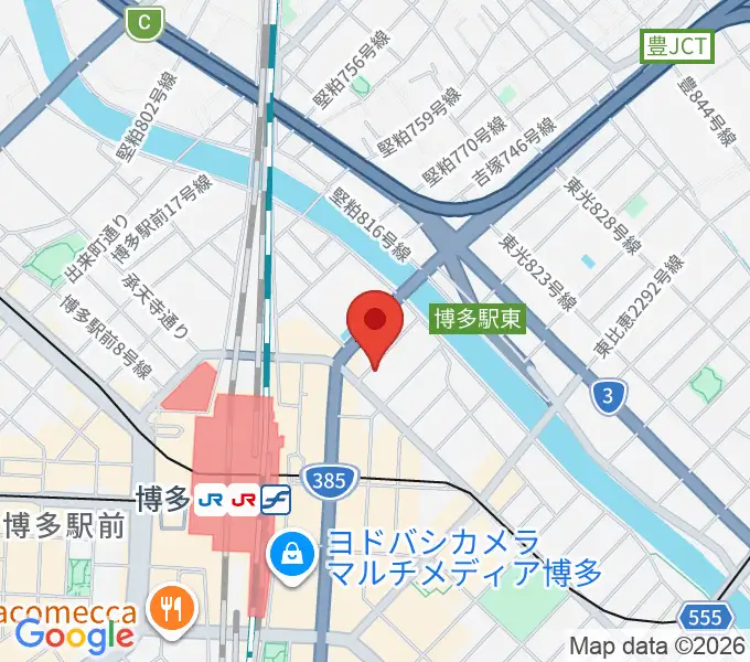 シアーミュージック 博多校の地図