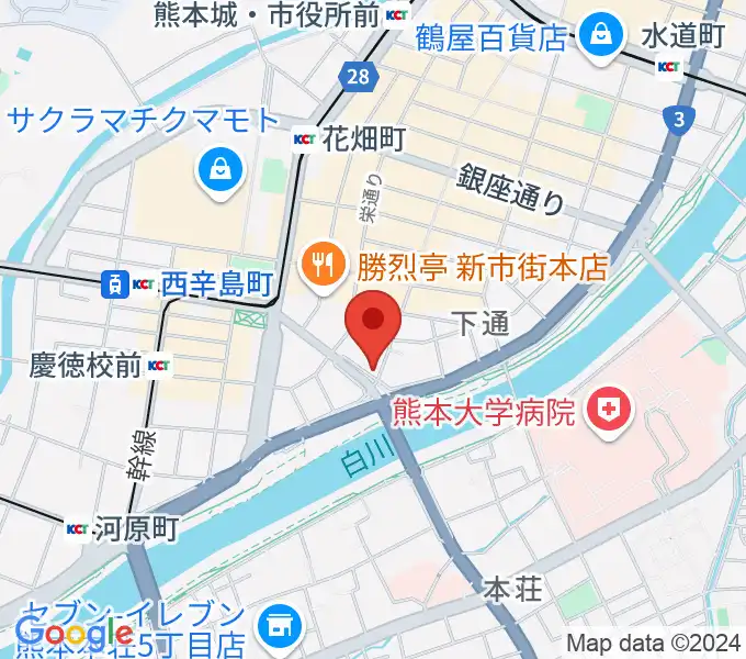 シアーミュージック 熊本校の地図