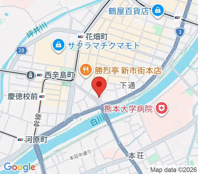 シアーミュージック 熊本校の地図