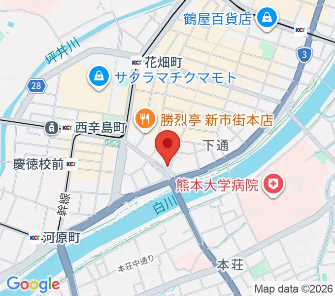 シアーミュージック 熊本校の地図