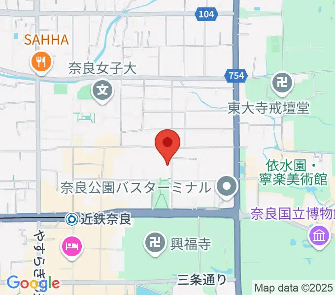 奈良県文化会館の地図