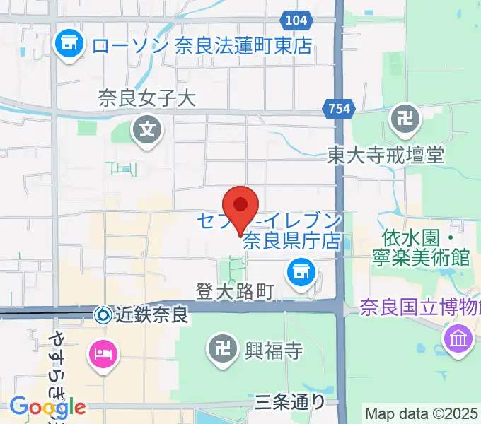 奈良県文化会館の地図