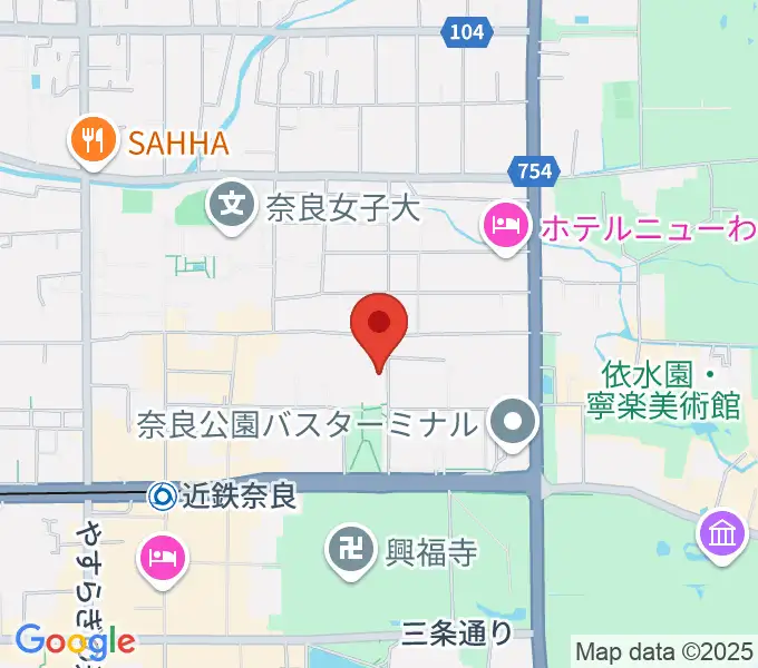 奈良県文化会館の地図