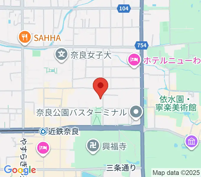 奈良県文化会館の地図
