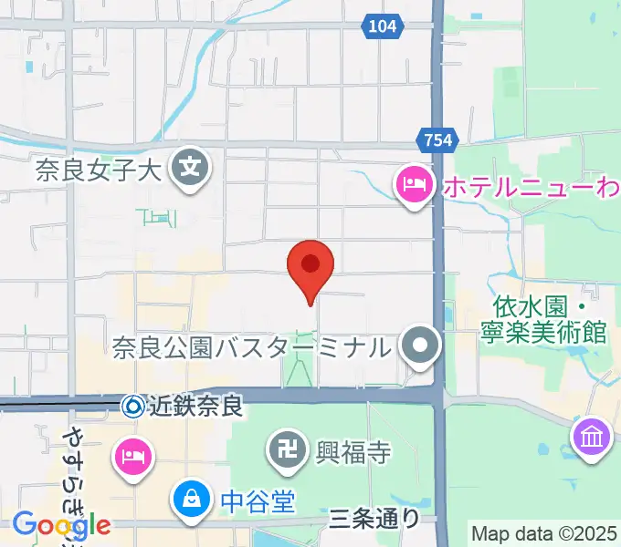 奈良県文化会館の地図