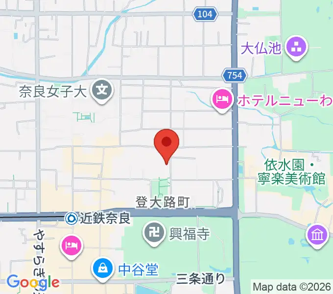 奈良県文化会館の地図