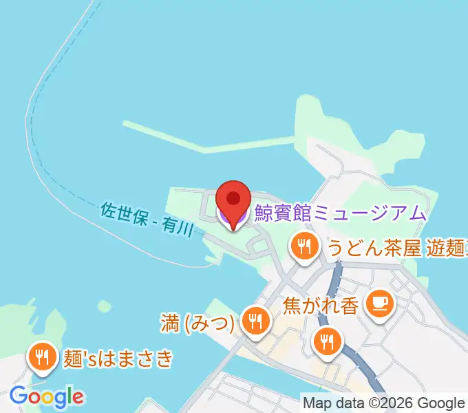 鯨賓館ミュージアム・ホールの地図