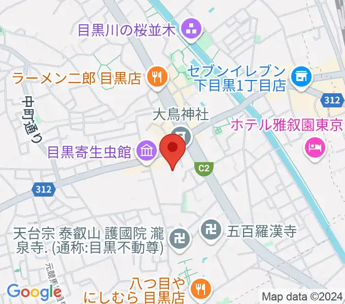 ヤマハ目黒センターの地図