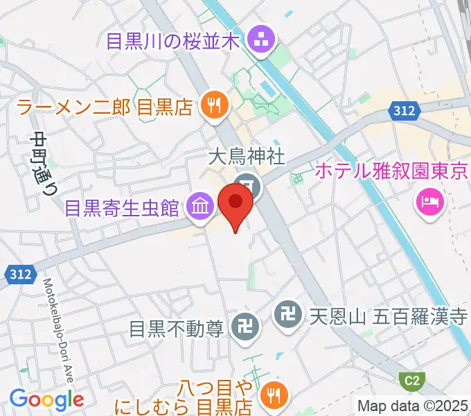 ヤマハ目黒センターの地図