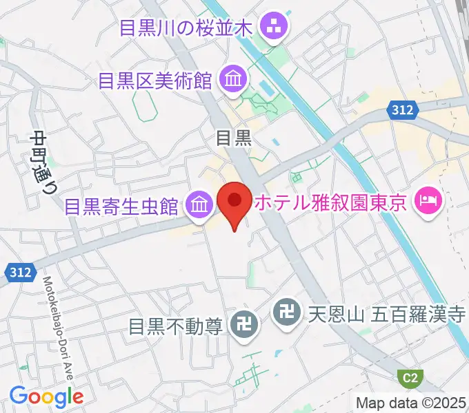 ヤマハ目黒センターの地図