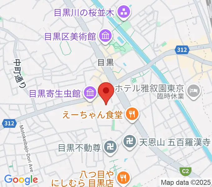 ヤマハ目黒センターの地図