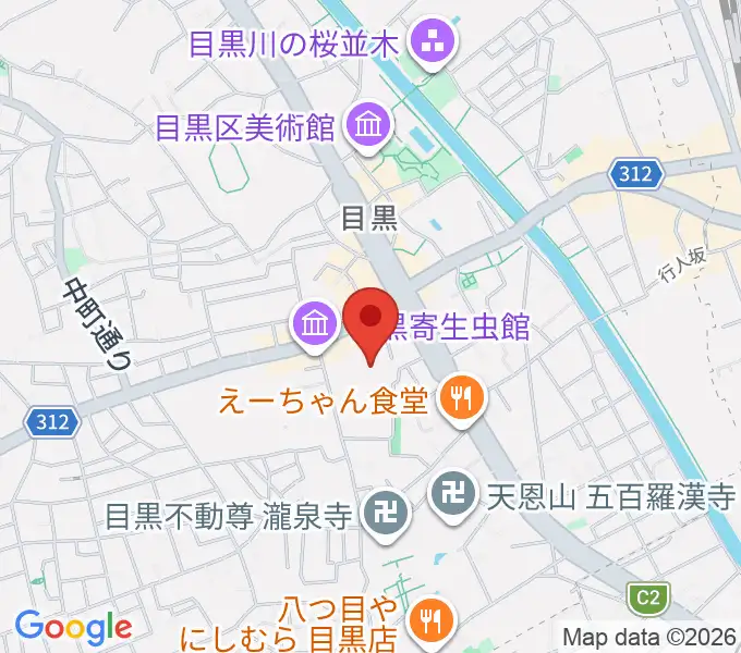 ヤマハ目黒センターの地図