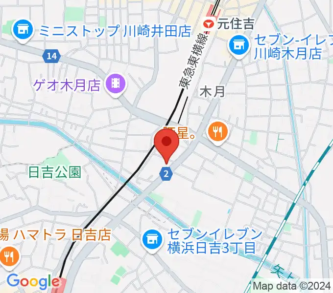 有隣堂 日吉ミュージックセンターの地図