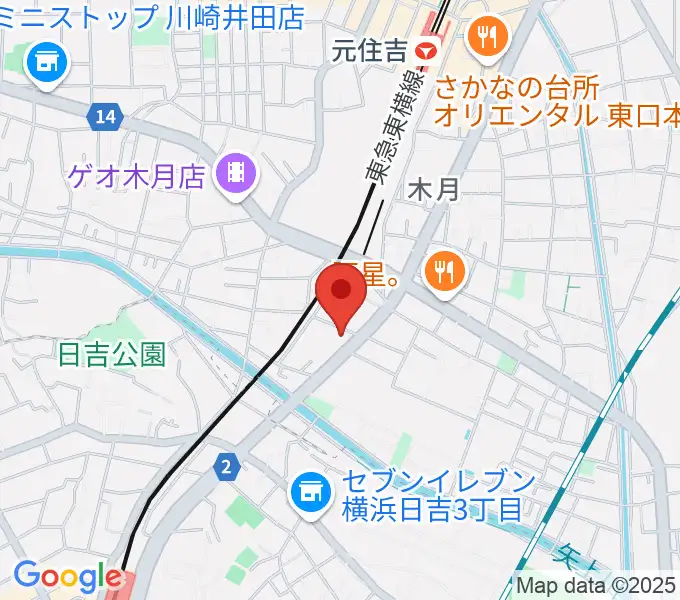 有隣堂 日吉ミュージックセンターの地図