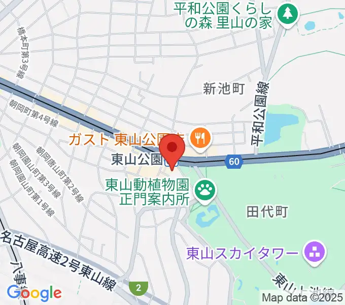 ヤマハ東山センターの地図