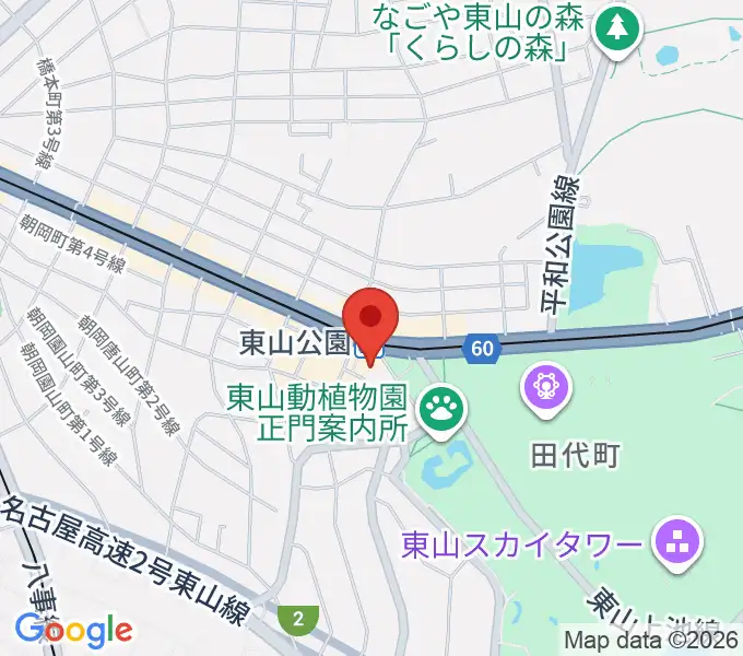 ヤマハ東山センターの地図