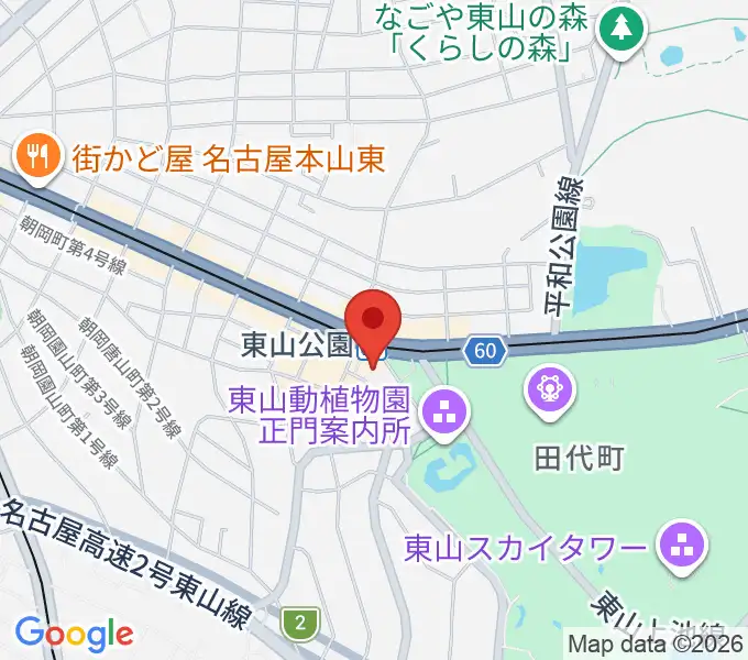 ヤマハ東山センターの地図