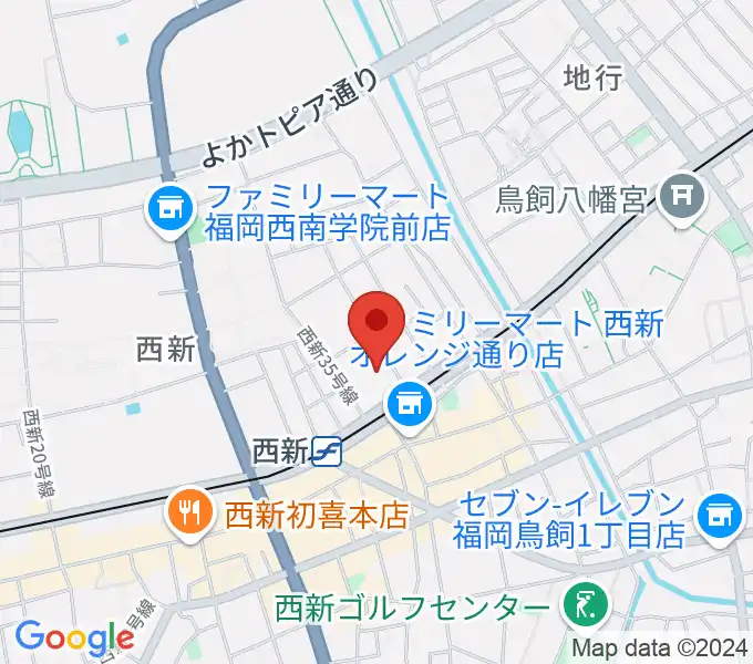 ヤマハ西新センターの地図