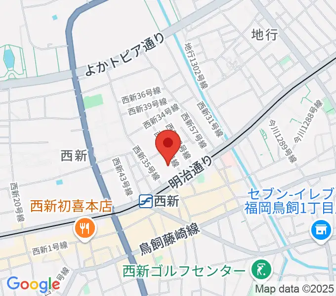 ヤマハ西新センターの地図