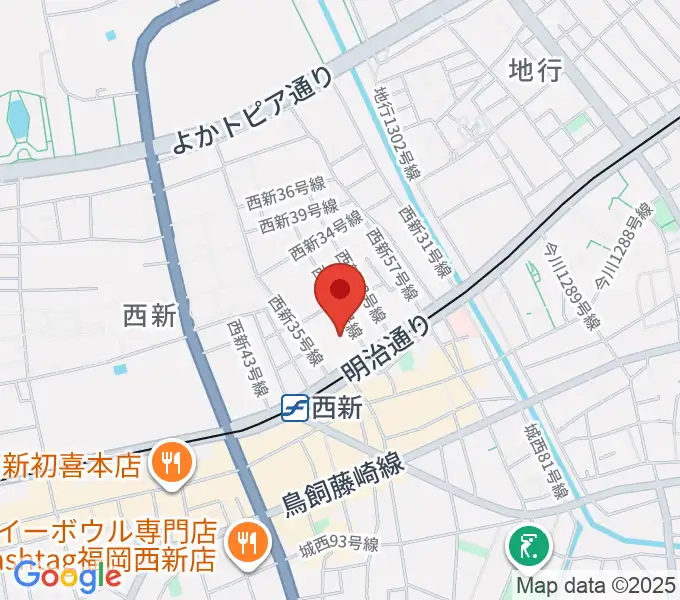 ヤマハ西新センターの地図