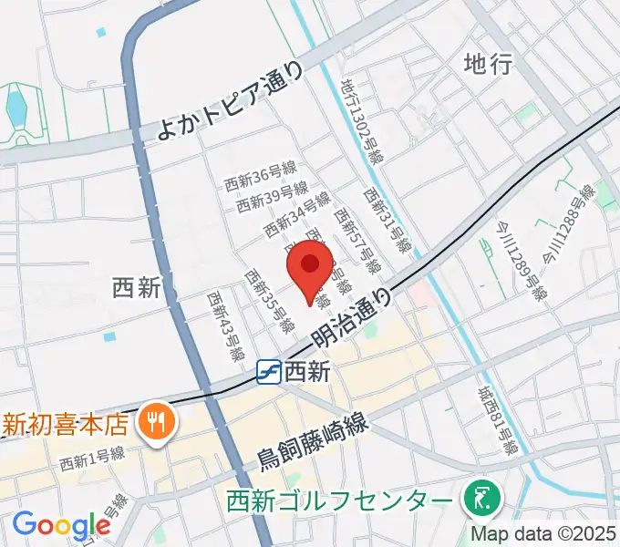 ヤマハ西新センターの地図