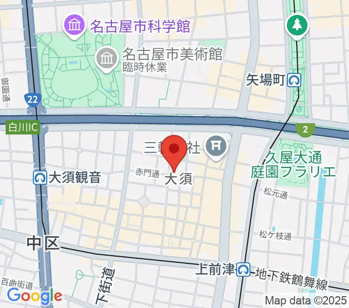 名古屋大須M.I.Dの地図
