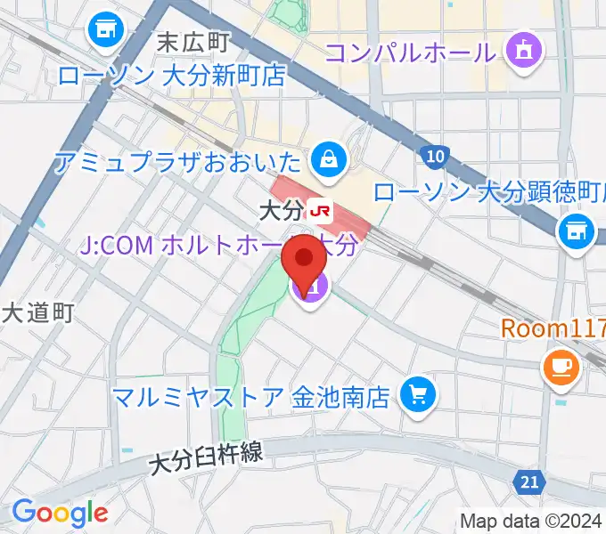 J:COM ホルトホール大分の地図