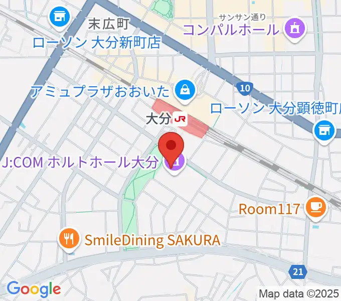 J:COM ホルトホール大分の地図
