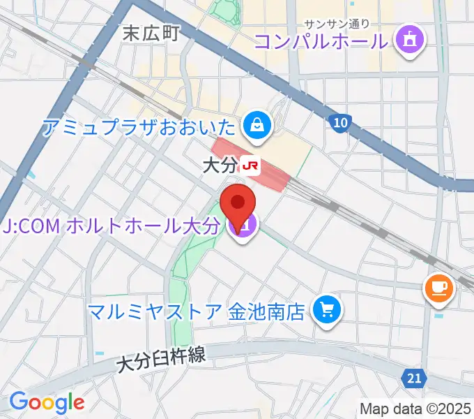 J:COM ホルトホール大分の地図