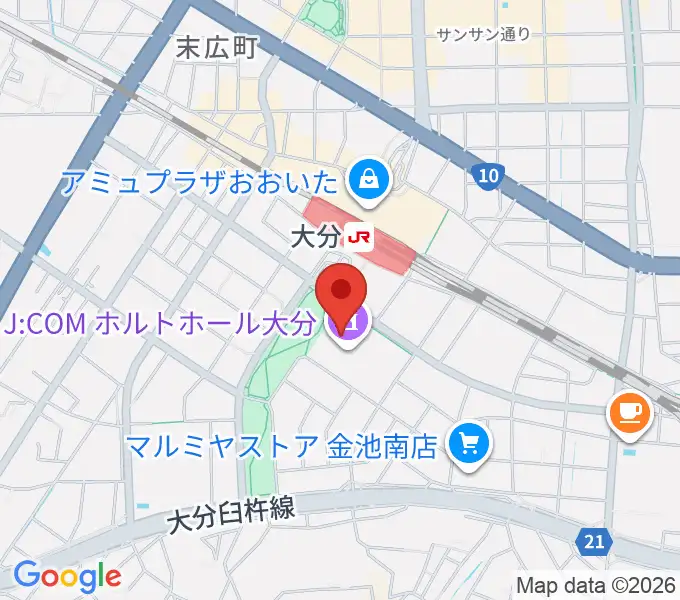 J:COM ホルトホール大分の地図
