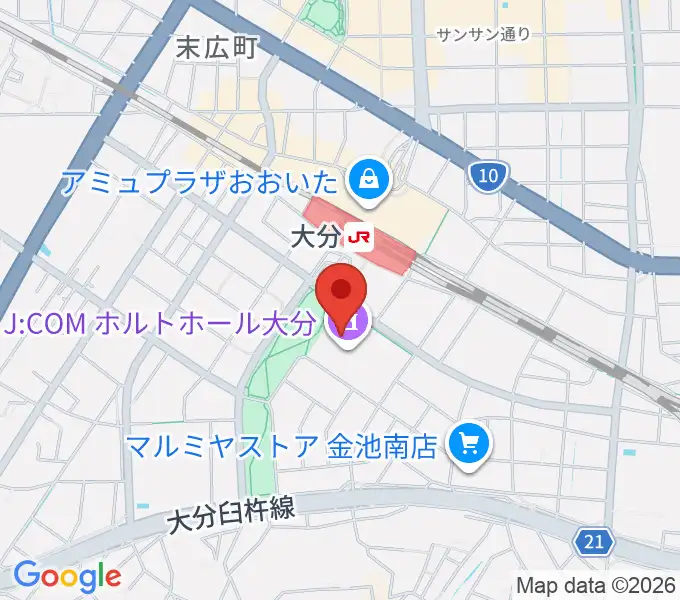 J:COM ホルトホール大分の地図