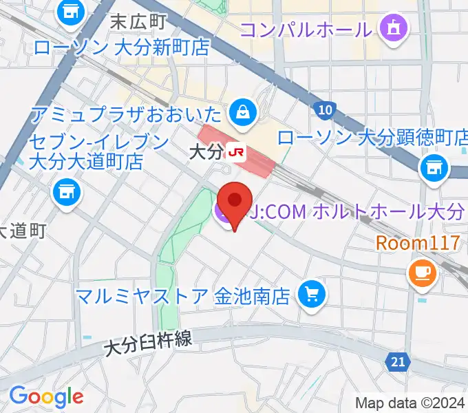 ホルトホール大分 スタジオA/B/Cの地図