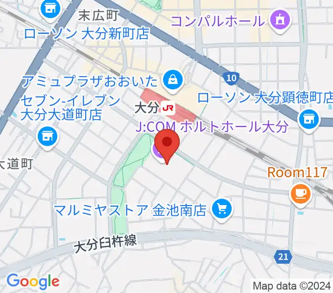 ホルトホール大分 スタジオA/B/Cの地図