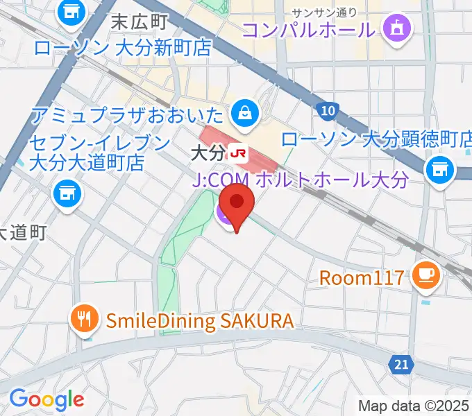 ホルトホール大分 スタジオA/B/Cの地図