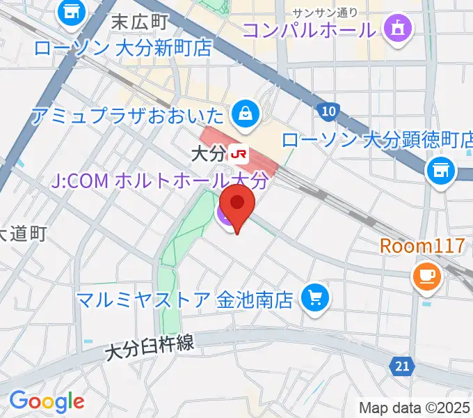 ホルトホール大分 スタジオA/B/Cの地図