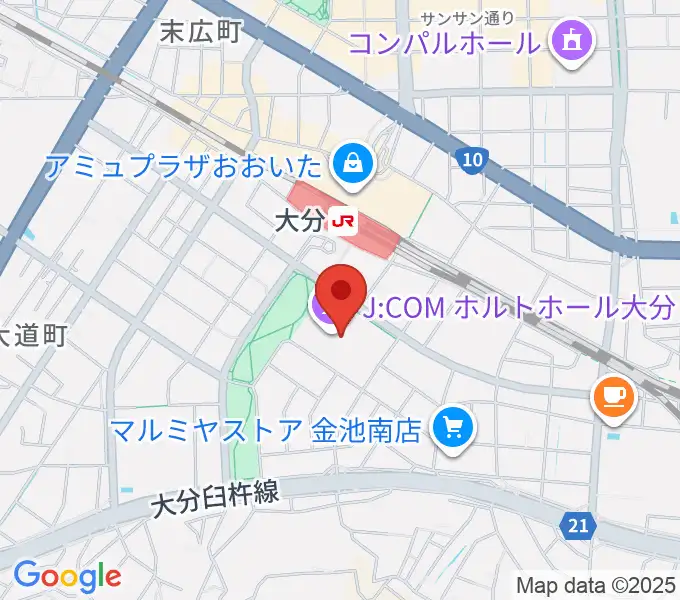 ホルトホール大分 スタジオA/B/Cの地図