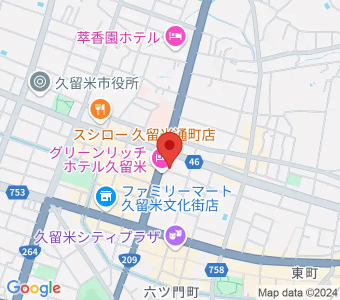 久留米ライズアップの地図