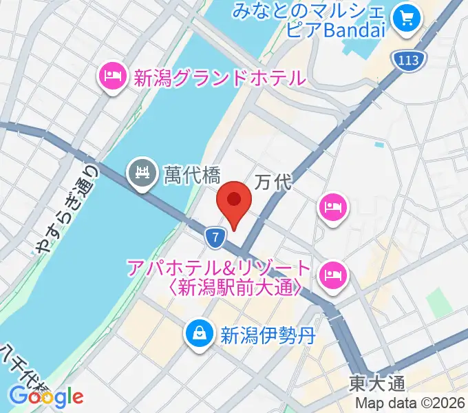 新潟日報メディアシップ 日報ホールの地図