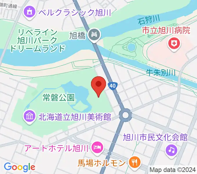 旭川市公会堂の地図