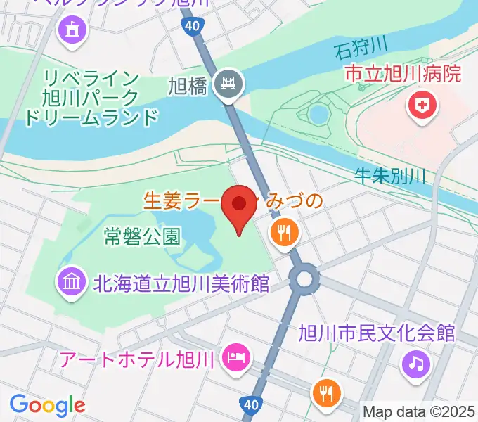 旭川市公会堂の地図