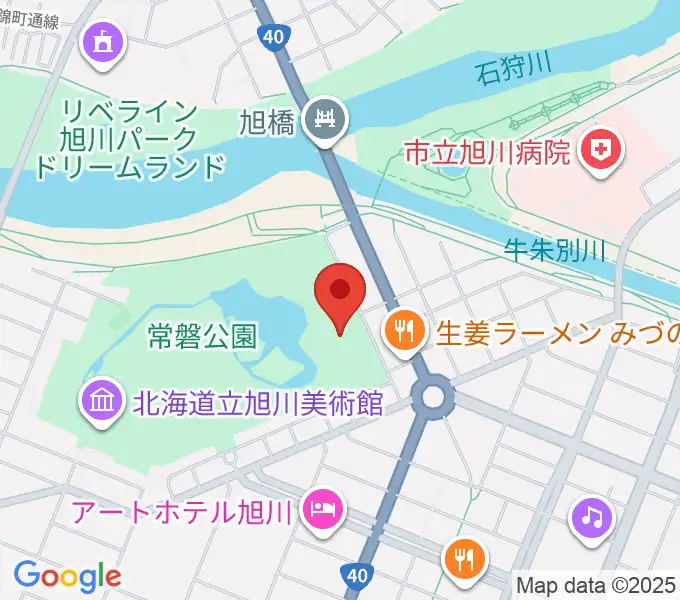 旭川市公会堂の地図