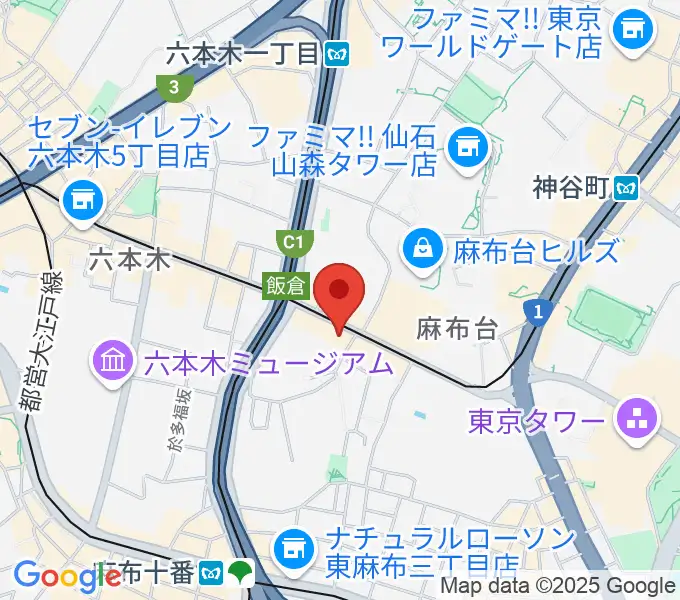 六本木ブルーシャトウ山瀬の地図